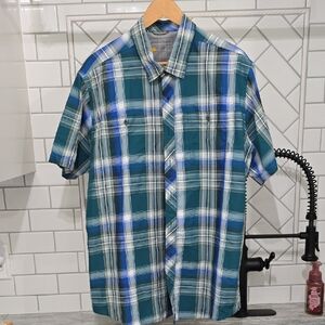 Eddie Bauer Men’s XL Plaid Short Sleeve Button Down Shirt